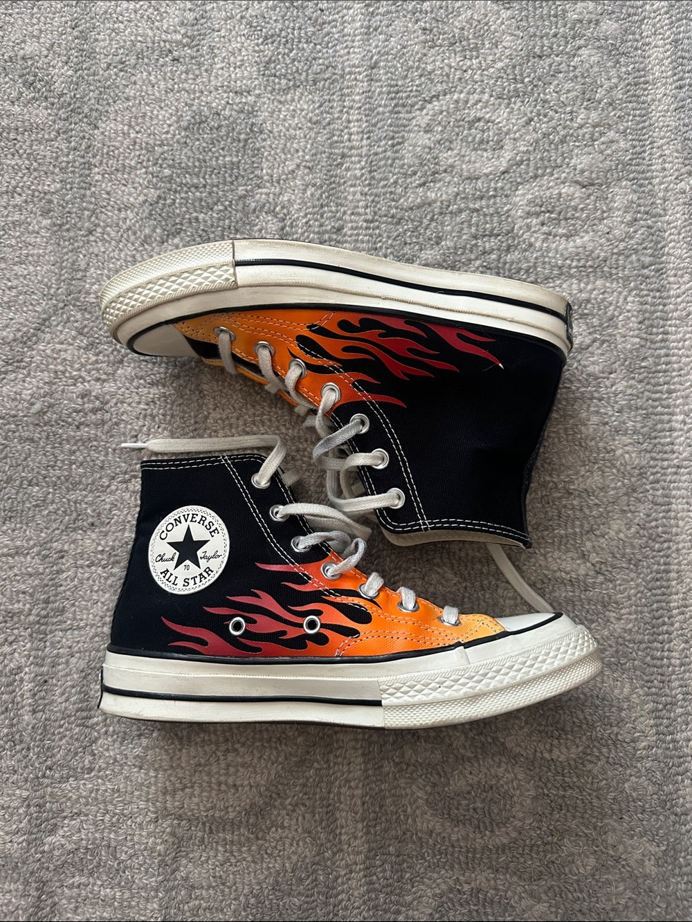 Converse Chuck 70 Black High-Tops Hi Fire Flames | Women’s 6.5
